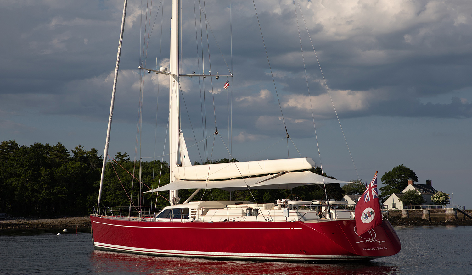 Red Sky at anchor