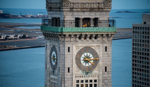 Boston Custom House clock tower composite hands, installed