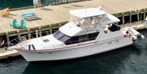 1985 Ocean Alexander Yachtsman NO DRAMA aerial view